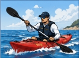 Kayaker wearing protective equipment