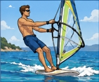 Recreational windsurfer with limited sun protection